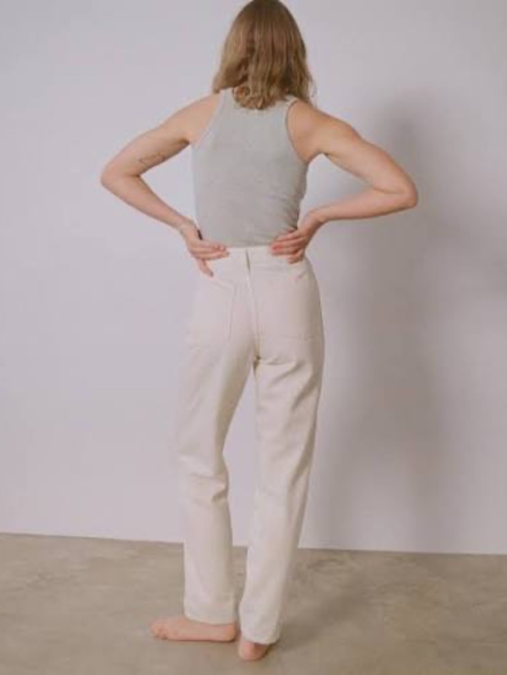 OZMA Jessie High Waisted Jeans in Putty / 30 some flaws